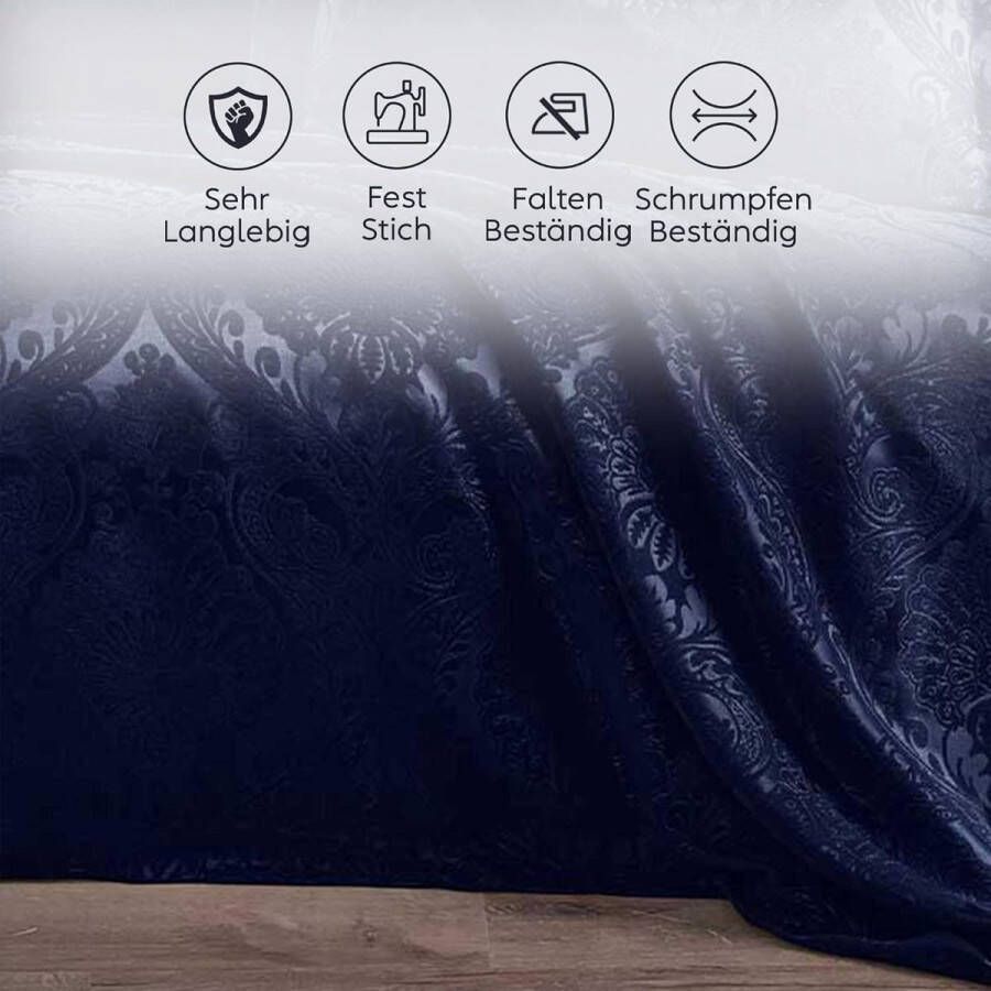 Beddengoedset sprei 220 x 240 cm en 2 kussenslopen van 50 x 70 cm bedsprei deken voor 4 seizoenen deken voor bed bank woondeken chenille-stof woondeken zacht en modern (donkerblauw)