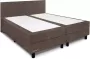 Beddenleeuw Boxspring Bed Isabella 120x200 Incl. Hoofdbord + Matras Lederlook Taupe (Skai) - Thumbnail 1
