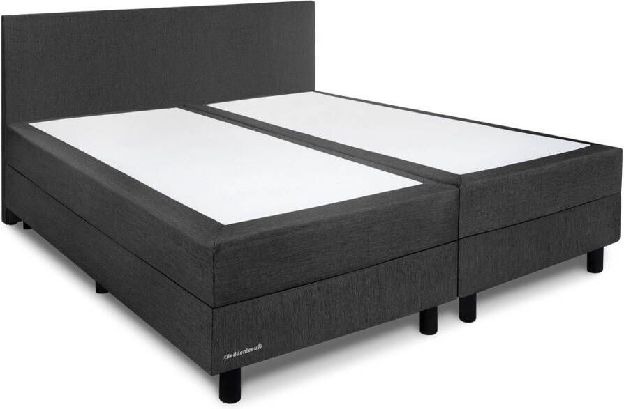 Beddenleeuw Boxspring Bed Isabella 140x200 Incl. Hoofdbord + Matras Antraciet