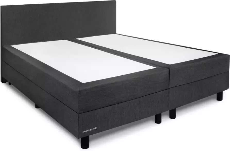 Beddenleeuw Boxspring Bed Isabella 140x200 Incl. Hoofdbord + Matras Antraciet