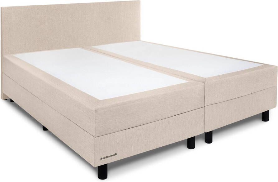 Beddenleeuw Boxspring Bed Isabella 140x200 Incl. Hoofdbord + Matras Ecru