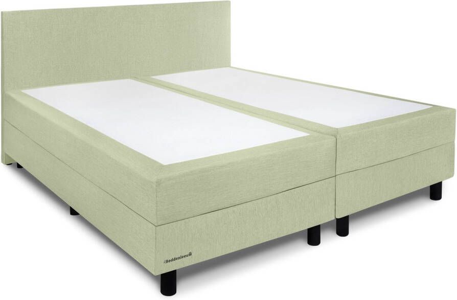 Beddenleeuw Boxspring Bed Isabella 140x200 Incl. Hoofdbord + Matras Groen