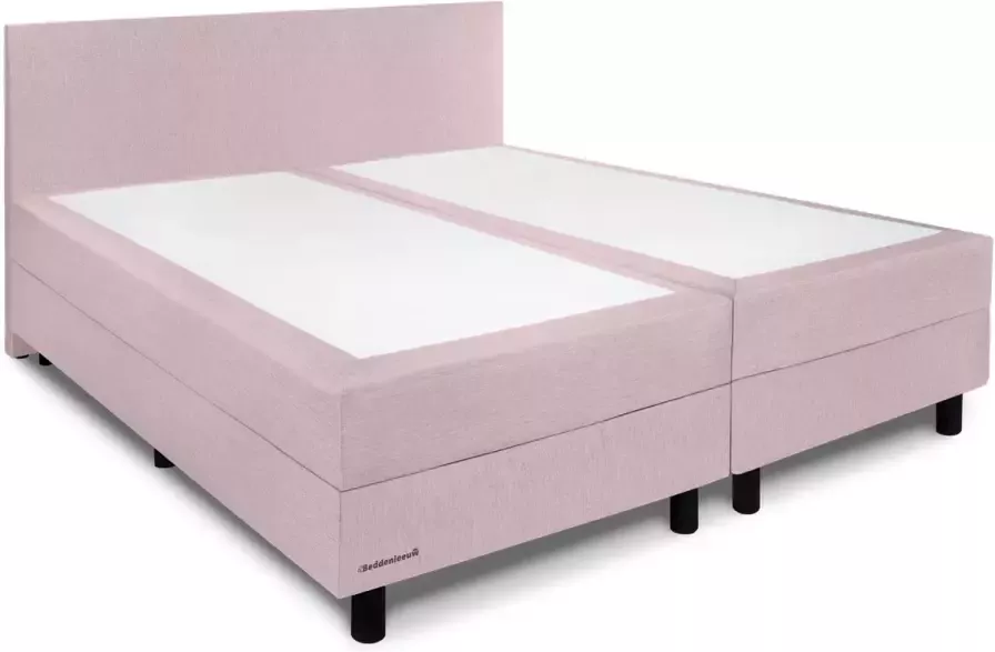 Beddenleeuw Boxspring Bed Isabella 140x200 Incl. Hoofdbord + Matras Oud Roze