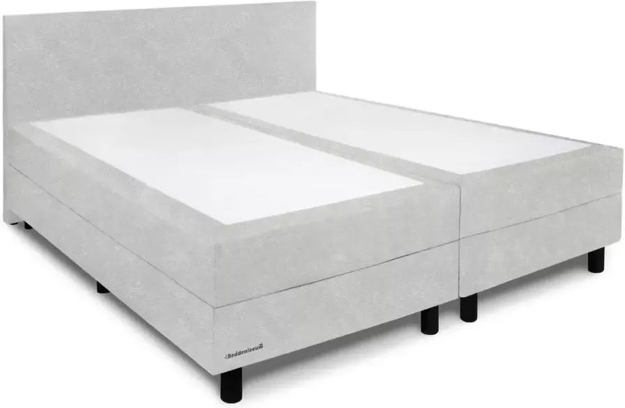 Beddenleeuw Boxspring Bed Isabella 160x200 Incl. Hoofdbord + Matras Lederlook Wit (Skai)