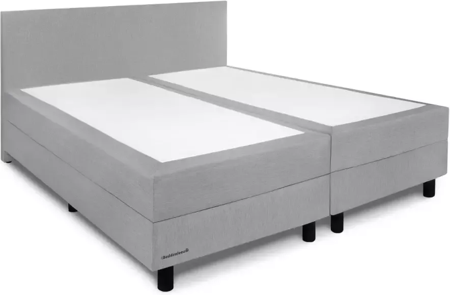 Beddenleeuw Boxspring Bed Isabella 160x200 Incl. Hoofdbord + Matras Zilvergrijs