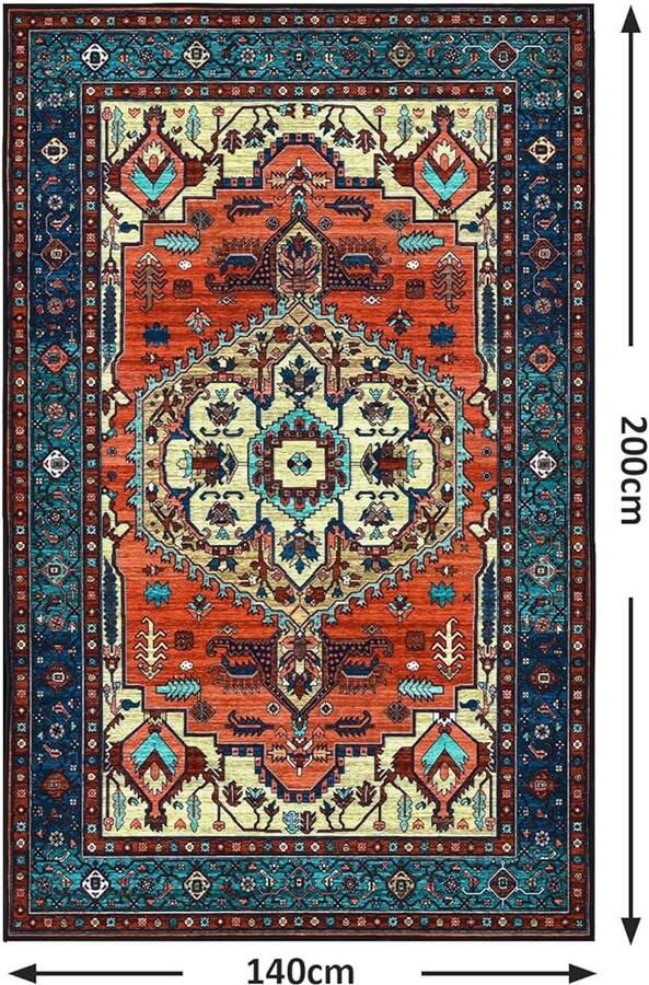 BEDDING Boho tapijt woonkamer slaapkamer laagpolig wasbaar zacht antislip vintage design
