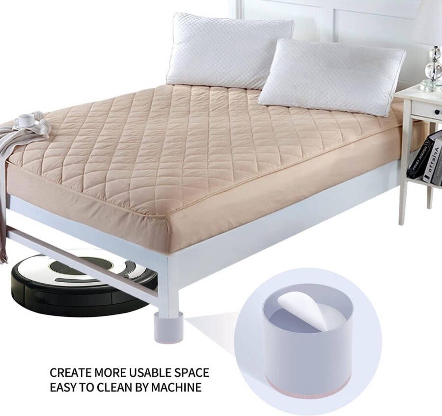 Bedding Meubelverhoger 2 inch van Koolstofstaal Verbreed Bedverhoger Verhoog de hoogte van 5 cm 4-pack Zelfklevende Tafelverhoger Stoelverhoger Furniture Risers Sterke Ruimtebesparende - Foto 2