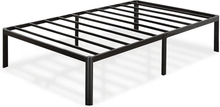 Bedframe 120 x 190 cm Hoogte 41 cm Met Opbergruimte Metalen Platform Bed Zwart