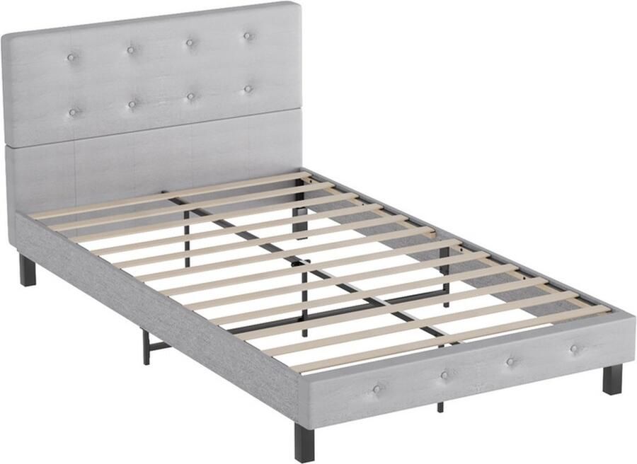 Bedframe met-hoofdeinde Lattenbodem 12 latten Home Collectie Bedframe 120*200CM Grijs Stof