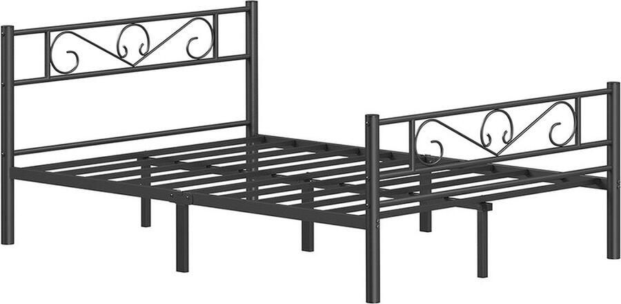 Rootz Living Rootz bedframe metalen ledikant inktzwart capaciteit 454 kg 208 cm x 141 8 cm x 86 4 cm pakket met instructies en accessoires