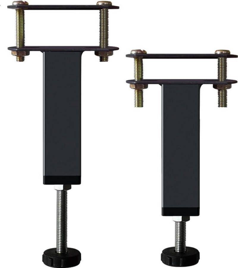 Bedframe steunvoet bedpoten steunvoeten voor meubels verstelbare bedvoeten intrekbaar metaal voor bedframe 2 stuks (15cm-22cm)