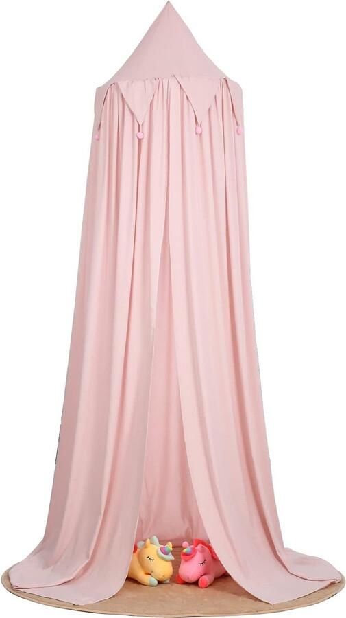 Bedhemel baldakijn kinderkamer hemel babybed kinderen slaapkamer decoratie voor holt speelkamer cadeau voor babydouche nieuwe baby ouder kind (roze)