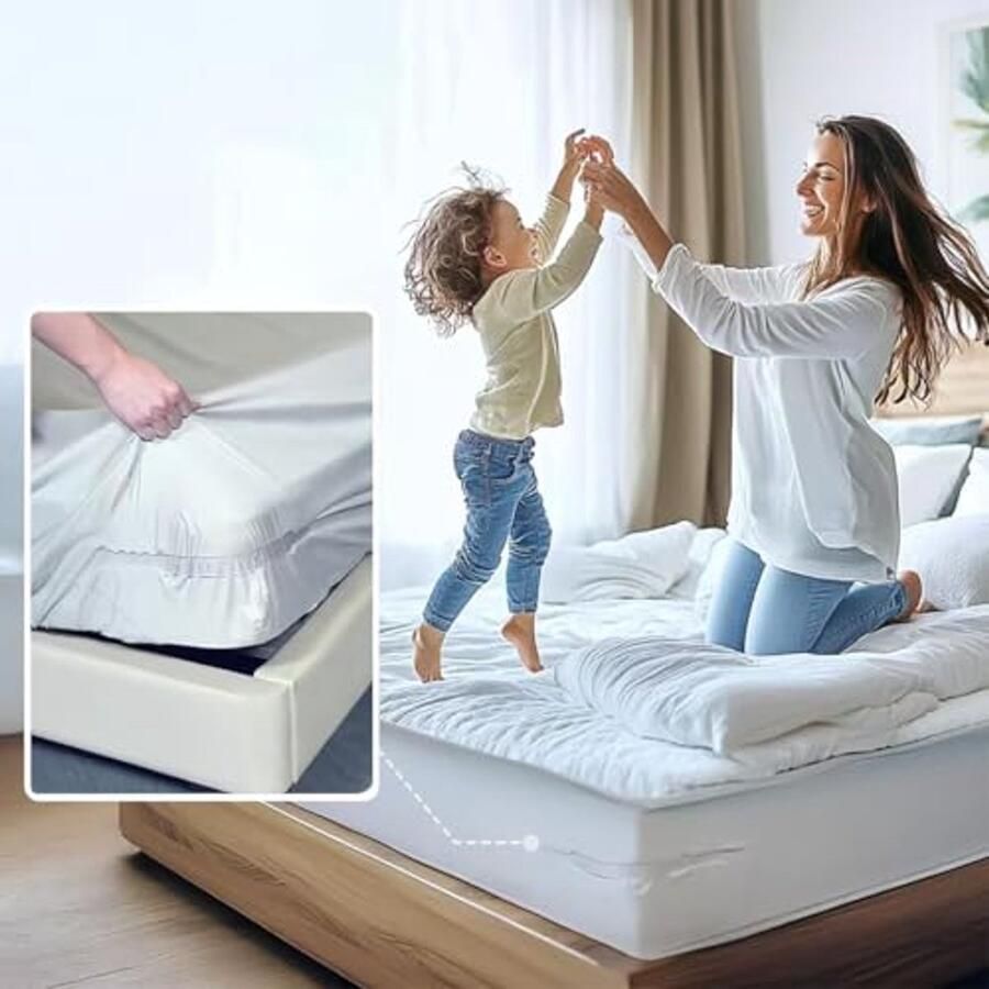 Bedlakenhouders set van 4 met anti-slip riemen en spanclips voor matrasbescherming