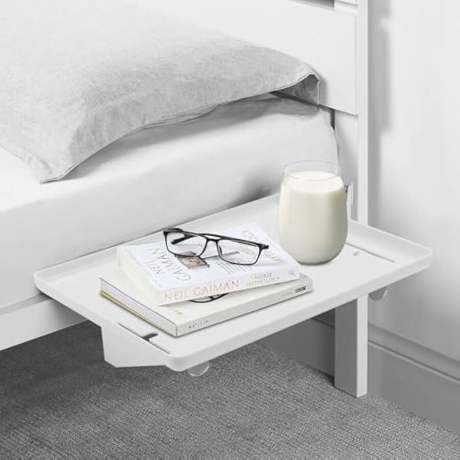 Bedplank om op te hangen wit nachtkastje om aan bed te hangen met oplaadkabelsleuf nachtkastje rek voor bank alle zijobjecten zoals stoelen ca. 32 x 23 5 cm (wit)