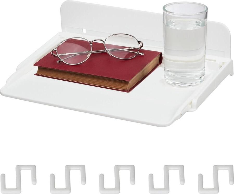 Bedplank zelfklevend mini nachtkastje 1 stuk wit kunststof 8 5 x 30 x 22 cm