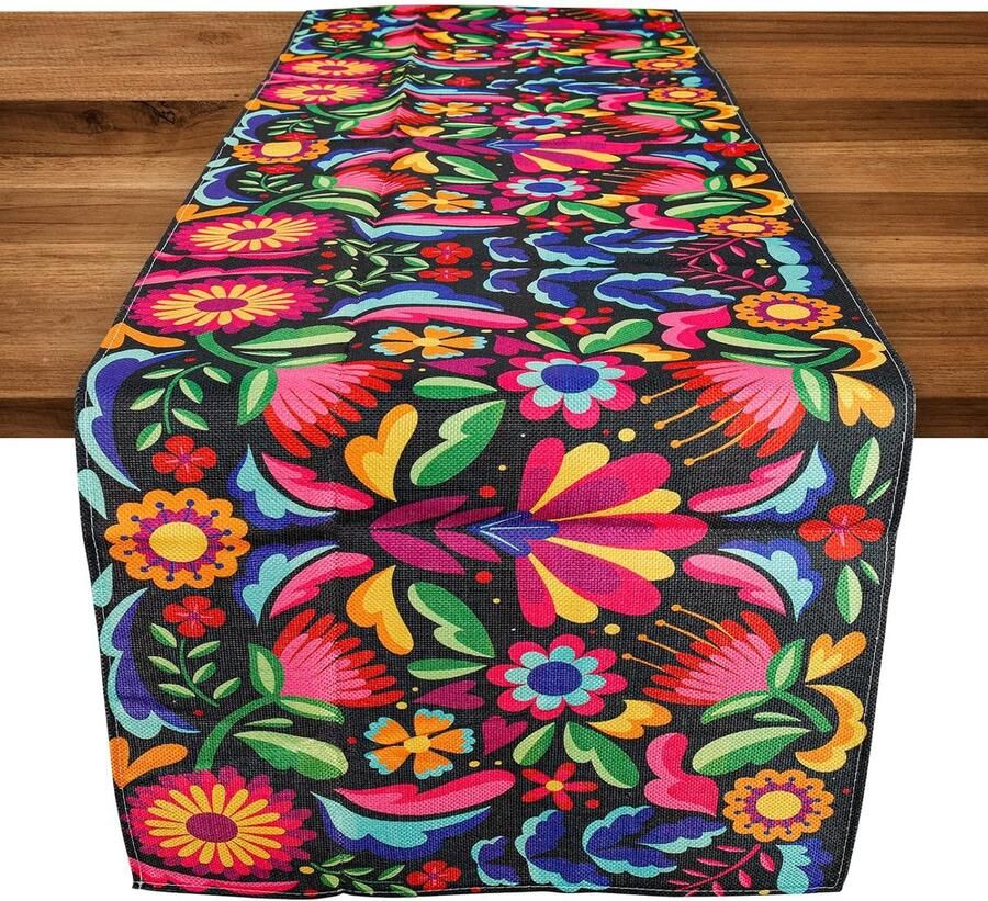 Bedrukte Tafelvlag Kleurrijk 1 stuk Linnen 40 x 140 cm