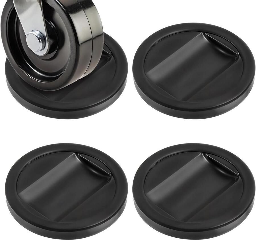 Bedstoppers set van 4 voor alle wielen van banken stoelen en bedden Rubberen bedframe stopper zwenkbekers om glijden te voorkomen en krassen te voorkomen (zwart)