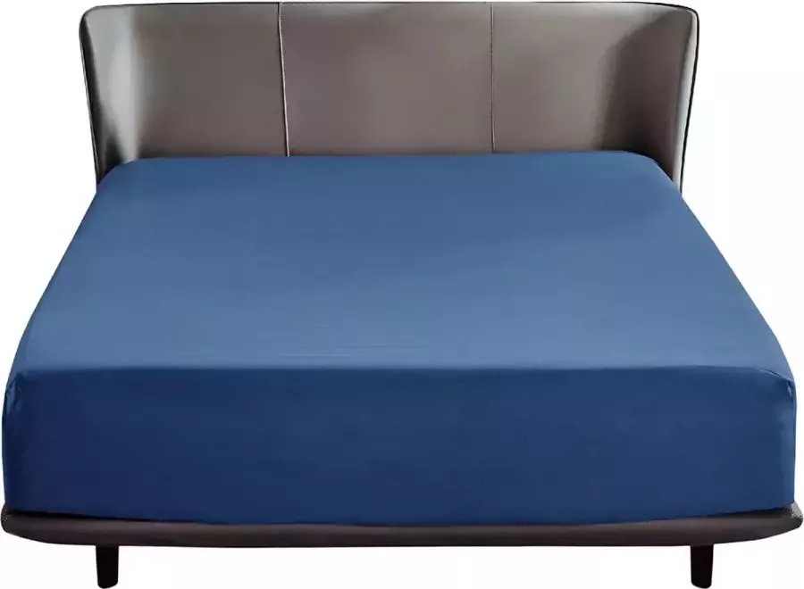 BEDSURE hoeslaken 140 x 200 cm boxspring topper microvezel laken 140 x 200 cm blauw voor matrassen tot 30 cm hoog zacht hoeslaken linnen