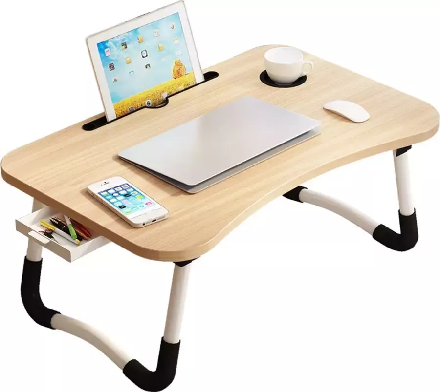 Loos merk Bedtafels Laptopstandaard Laptoptafel Schoottafel Bedtafel Walnoot 60 x 40 x 28cm-Kerst