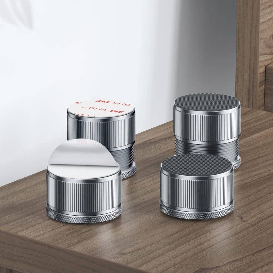 Bedverhogers 3 8 cm zware metalen meubelverhogers zelfklevende meubellifter met schroefdraad van 2 3-4 3 cm ondersteuning tot 2200 kg set van 4 stuks (grijs)