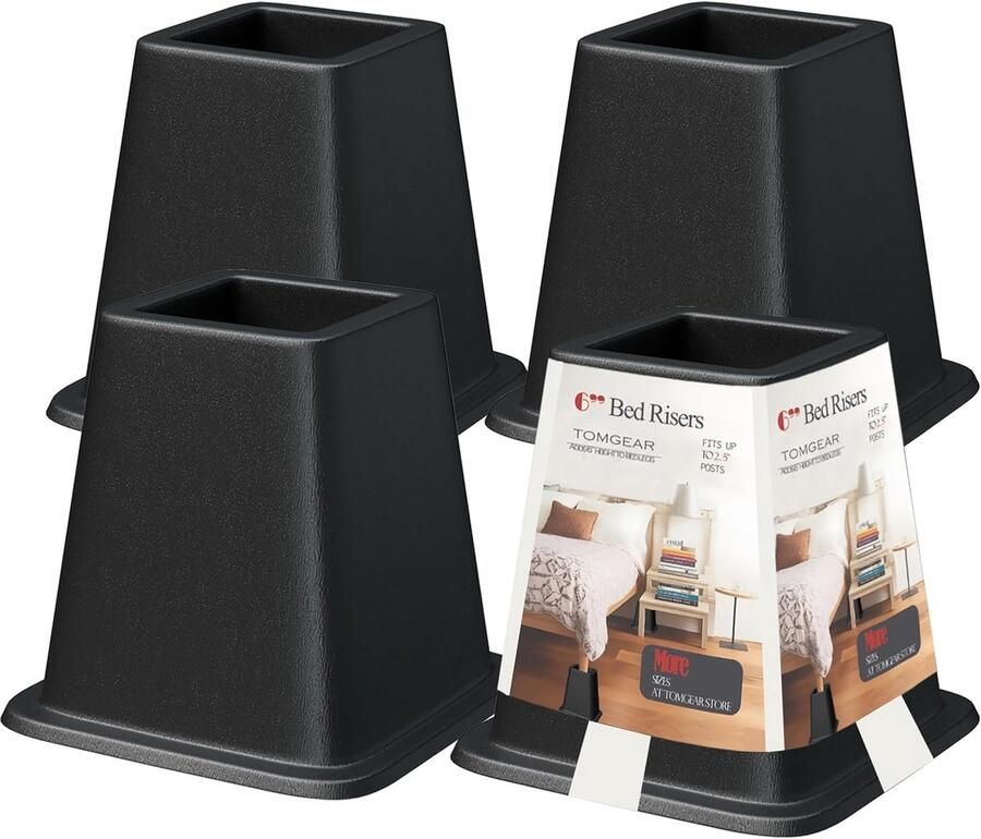 Bedverhogers ruimtebesparend set van 4 stevig kunststof 6 inch