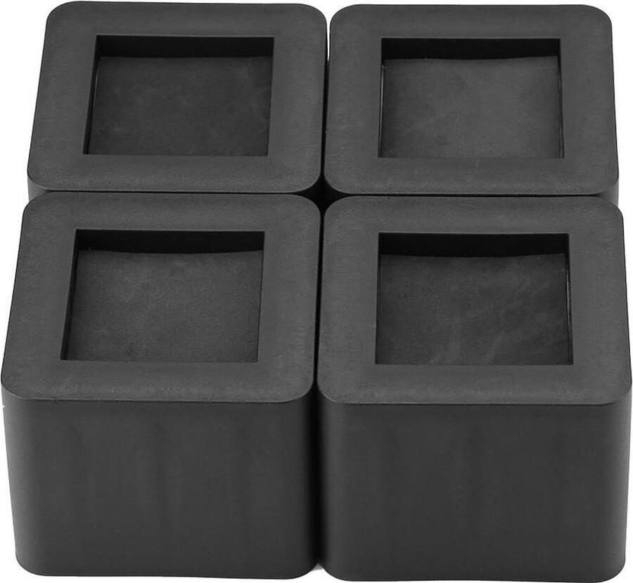Bedverhogers Set van 4 stuks Zwarte meubelpootverhogers PP plastic Antislip Tafel bureau bed bank furniture risers
