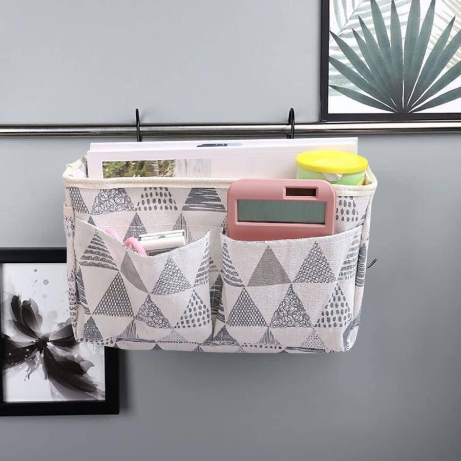 Bedzak om op te hangen 2 stuks hangende opbergtas groot stapelbed ophangtas organizer met draadframe voor tijdschriften afstandsbediening mobiel