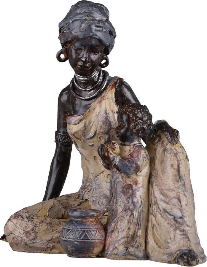 Beelden en sculpturen Afrikaanse moeder en dochter standbeelden woondecoratie zwarte Afro-Amerikaanse vrouw voor woonkamer bureau entree woonkamer kamer decoraties