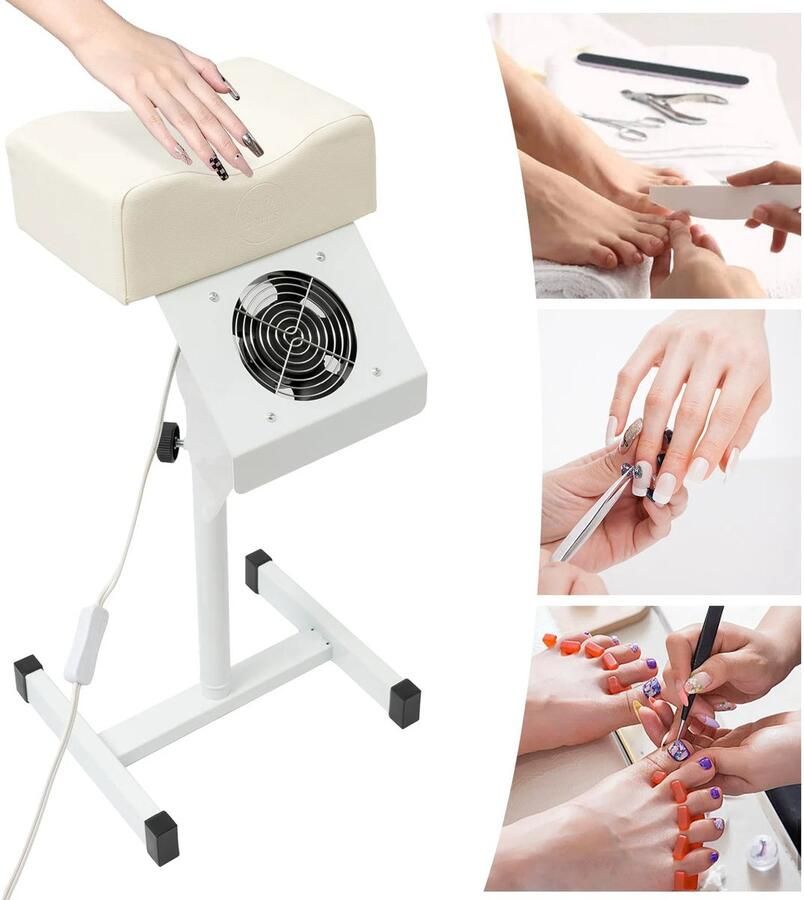 Alora V Beensteun Pedicure Kruk Met Afzuiger In hoogte verstelbaar Wit - Foto 2