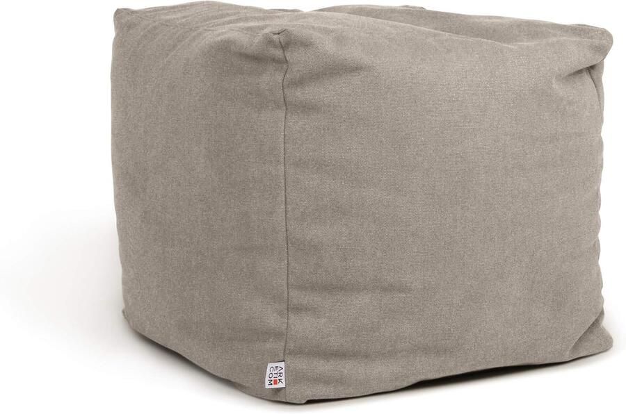 Beige Soft Cube Zitzak met Afneembare Bekleding – 42 x 42 cm
