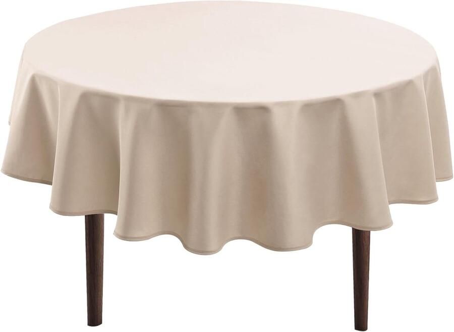 Beige waterafstotend tafelkleed rond geschikt voor binnen en buiten 180 cm