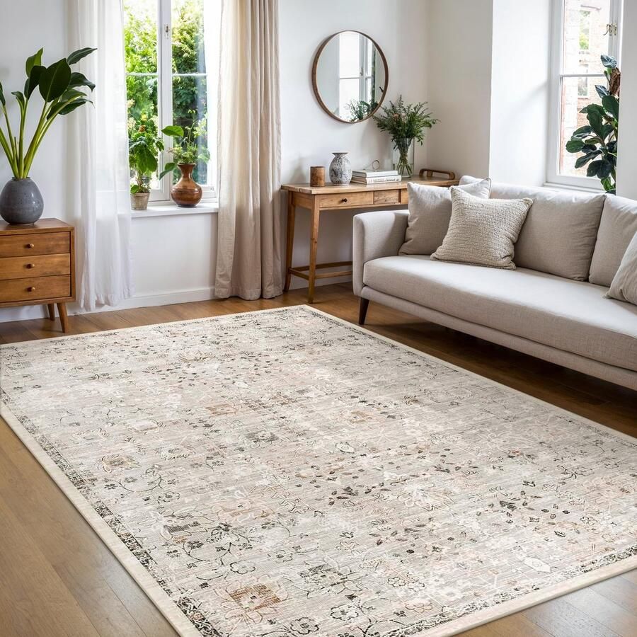 BEIMO Boho Vloerkleed Woonkamer Slaapkamer Vintage Wasbaar Vloerkleed Korte Pool Antislip Vloerkleden voor Keuken 120X170CM