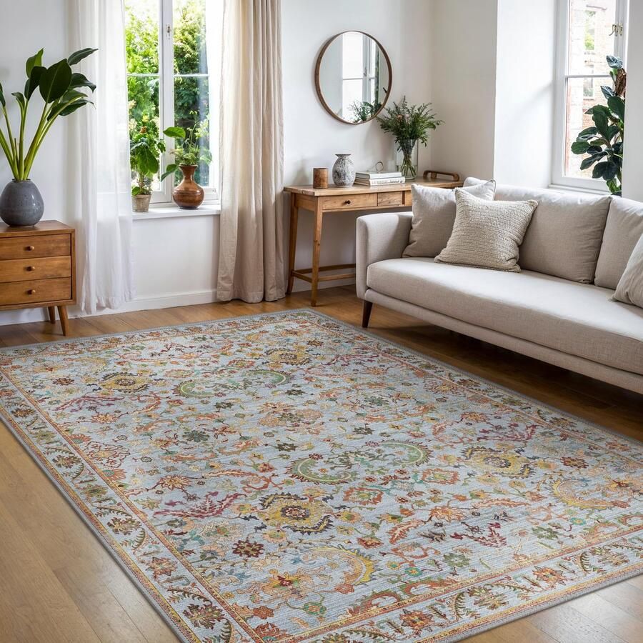 BEIMO Boho Tapijt Woonkamer Slaapkamer Vintage Wasbaar Tapijt Kortpolig Antislip Tapijten voor Keuken 160X230CM