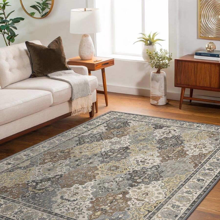 BEIMO wasbaar antislip vloerkleed 80x150 cm vintage boho-stijl lichtgewicht en kleurvaste mat duurzame vloerloper voor gang entree woonkamer en drukbezochte ruimtes