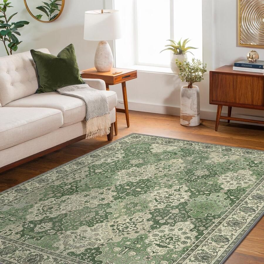 BEIMO wasbaar antislip vloerkleed 120x170 cm vintage boho-stijl lichtgewicht en kleurvaste mat duurzaam voor gangen entrees woonkamers en drukbezochte ruimtes