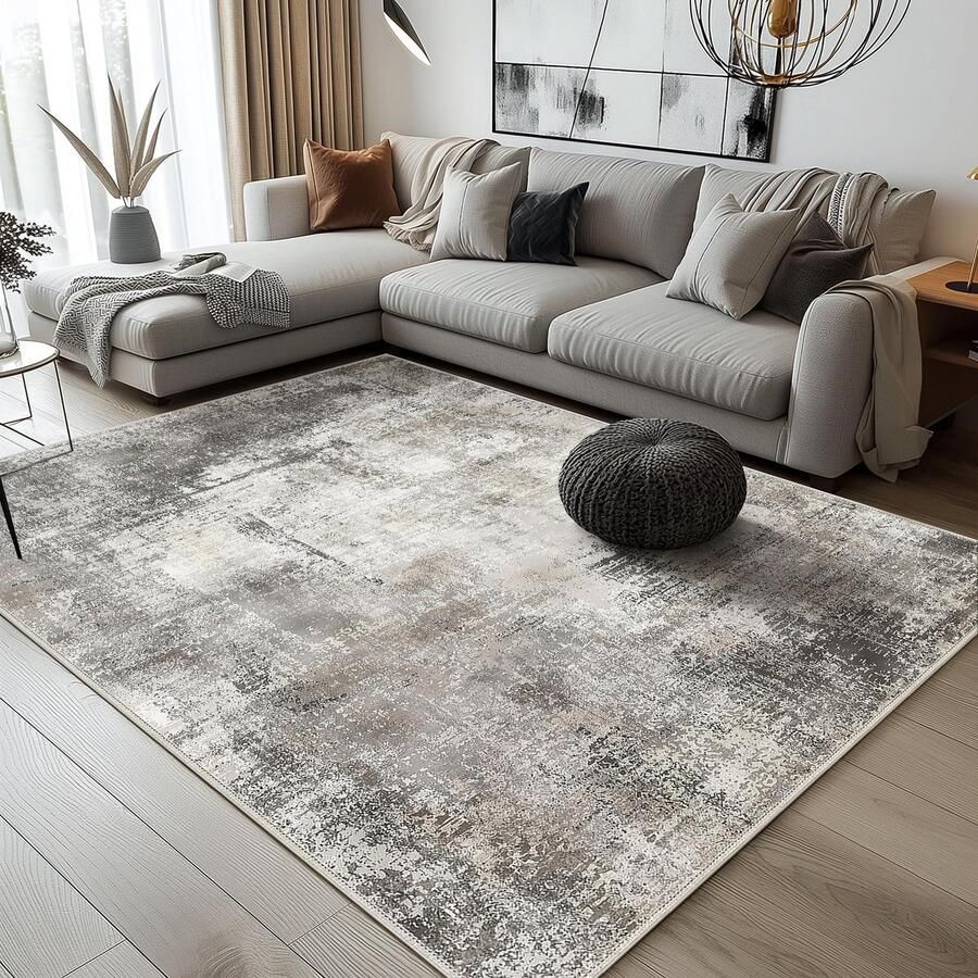 BEIMO wasbaar tapijt woonkamer abstract design tapijt slaapkamer kortpolig grote tapijten antislip zacht voor badkamer eetkamer gang 160x230cm