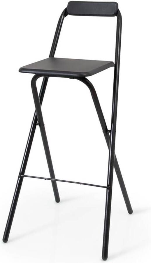 Belfast zwarte opvouwbare barkruk met voetsteun Geen montage vereist