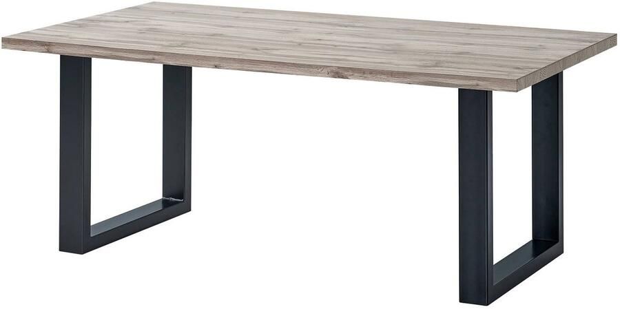 Belfurn Eetkamertafel Elena 190 cm – Canada eik decor met zwarte U-poot