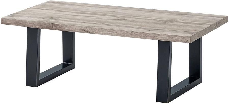 Belfurn Salontafel Elena 130 cm – Canada eik decor met zwarte U-poot