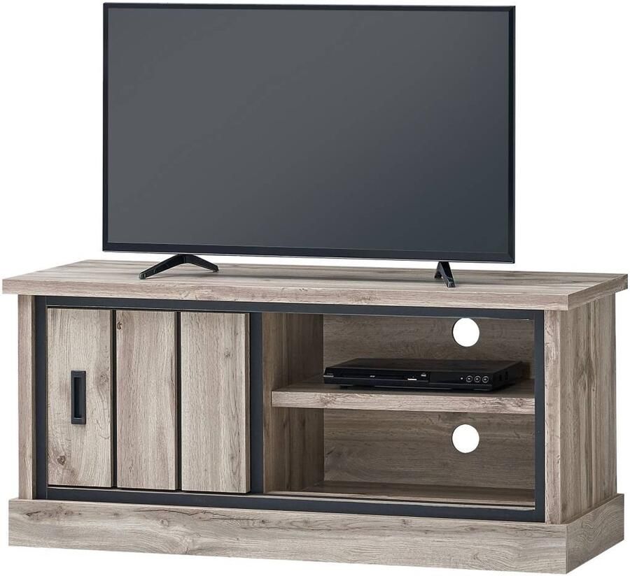 Belfurn TV-meubel Elena 120 cm – Canada eik decor met zwarte accenten