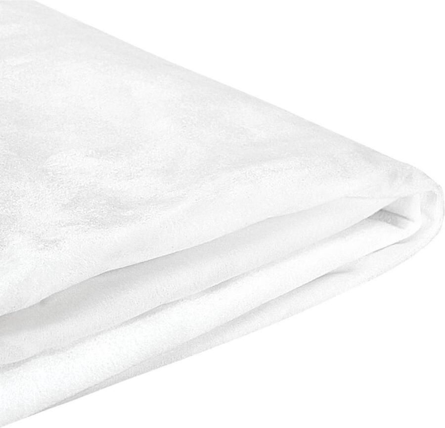 Beliani FITOU Bekleding bed Wit 160 x 200 cm Fluweel - Foto 2