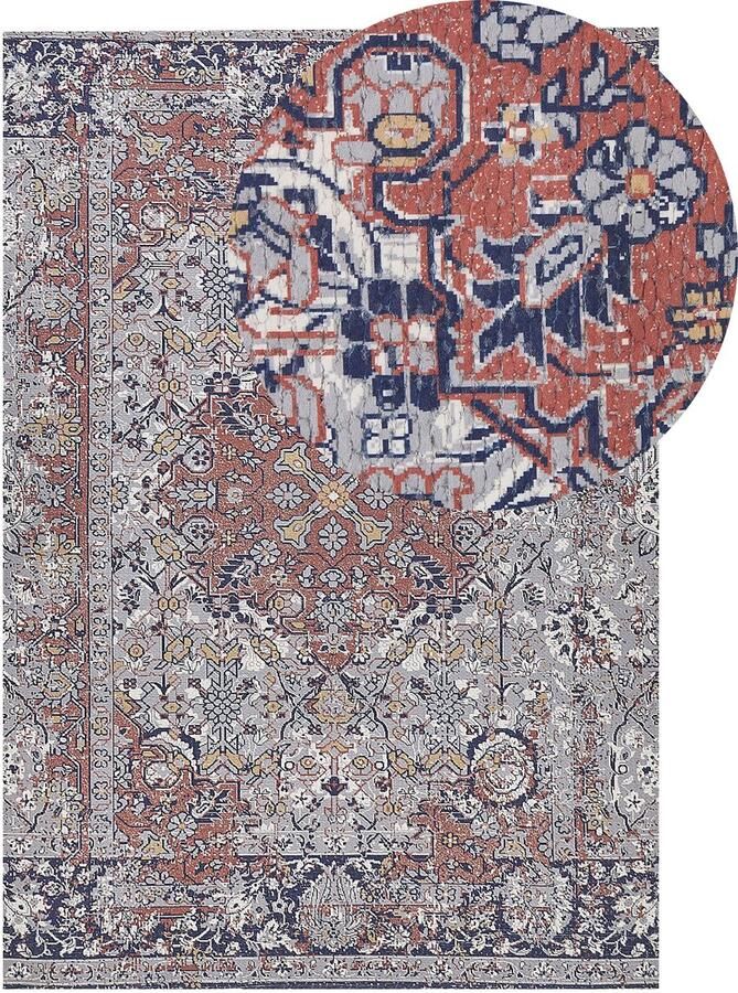 Beliani -KORGAN-Laagpolig vloerkleed-Multicolor-140 x 200 cm-Polyester - Foto 2