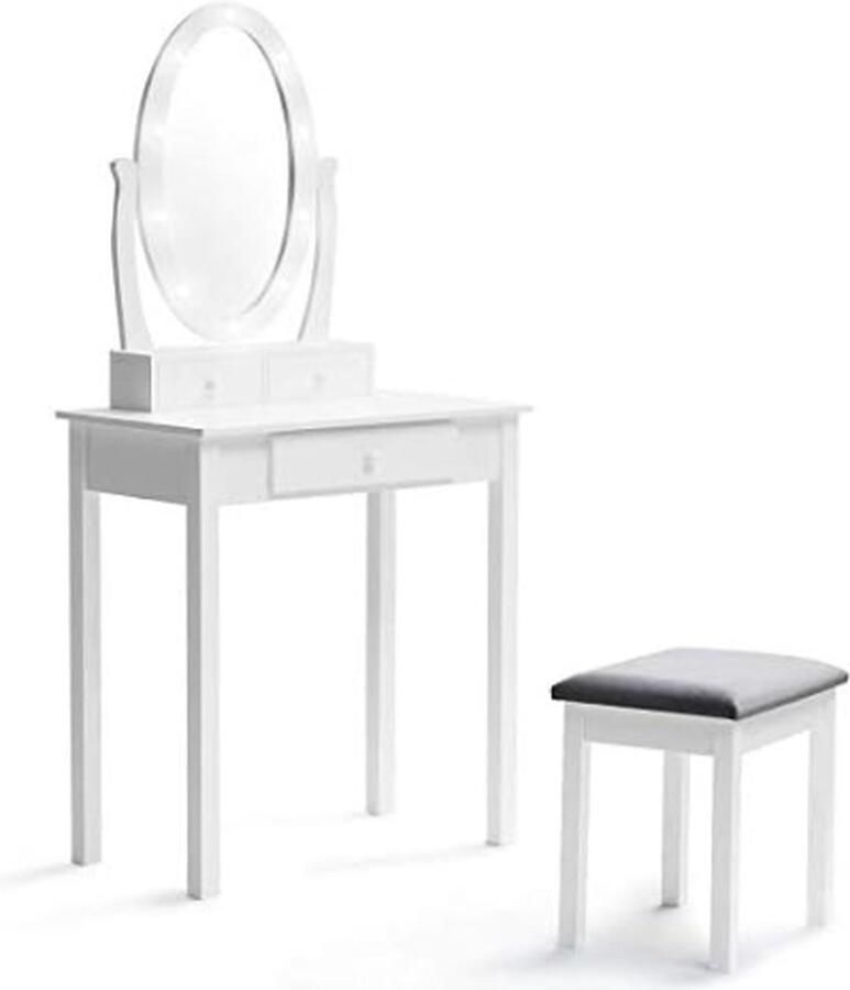 Bella kaptafel met led-spiegel en kruk