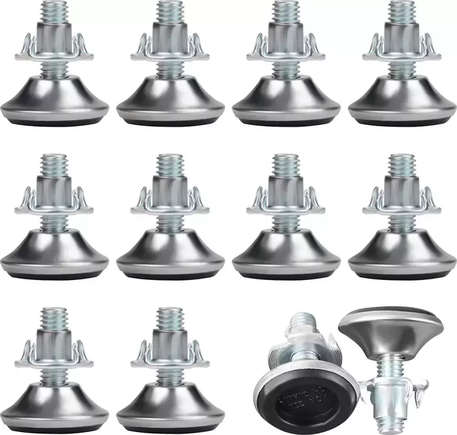 Belle Vous Aanpasbare Meubel Verhogers (12 Pak) Medium Voet Gelijkstelling Polypropyleen Getande T-moer Huis Kantoor & Restaurant Poten Meubelversteller Voor Tafel Stoel Sofa & Beddenpoten