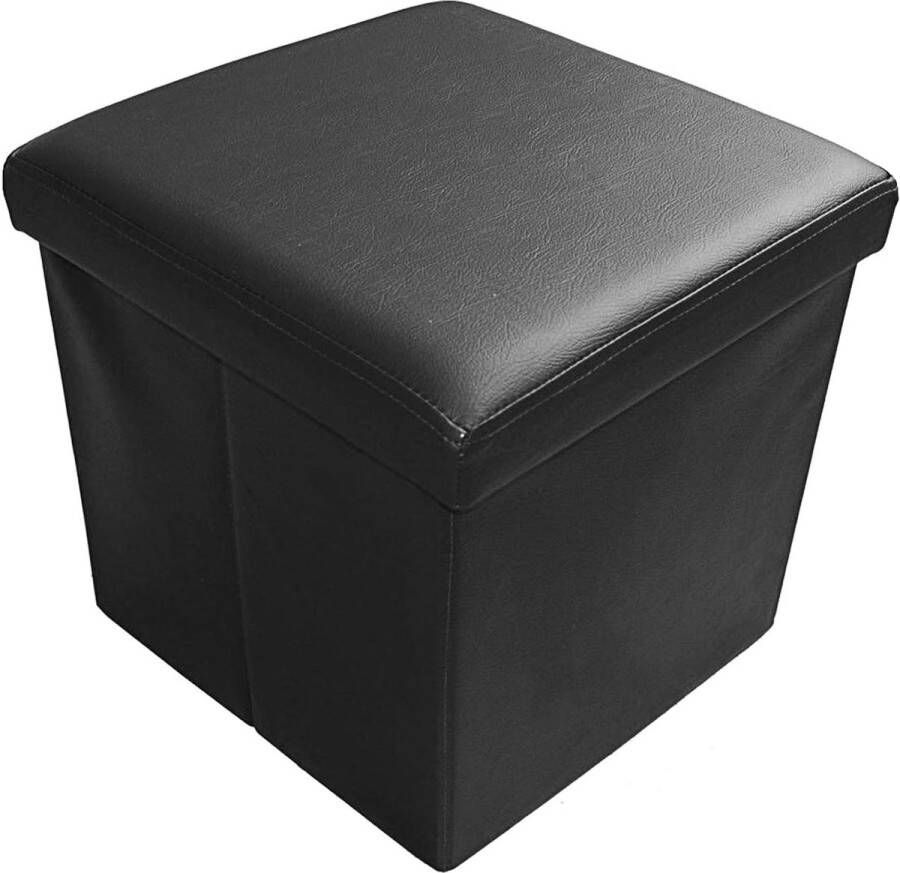 Bench Storage Box with Storage Space Foldable Capacity up to 300 kg Imitation Leather 38 x 38 x 38 cm