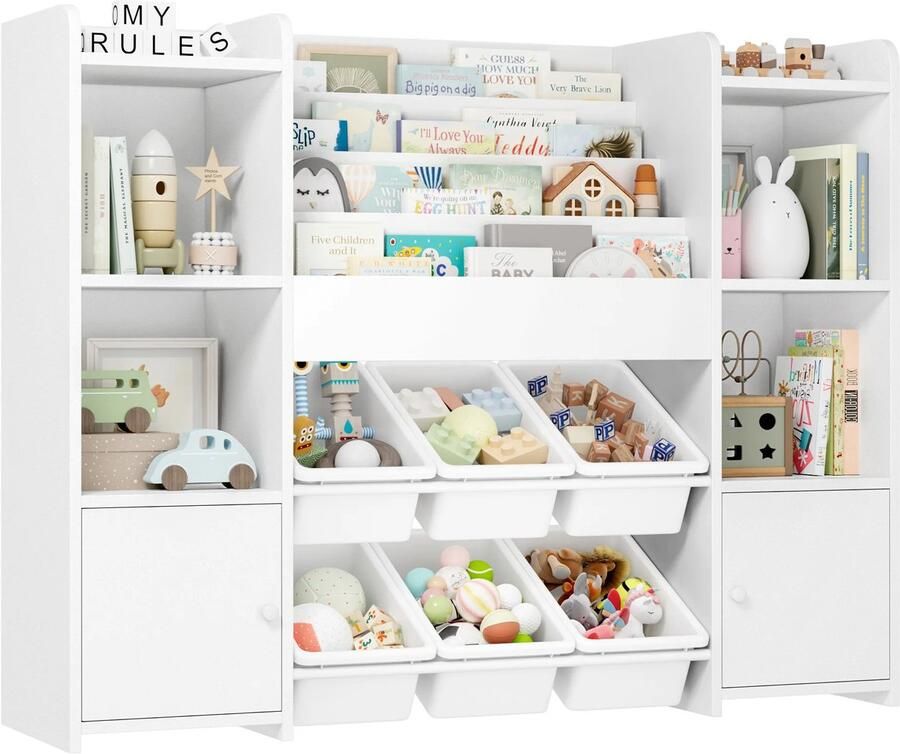 Benelux Select Speelgoedkast – Kinderboekenkast – Speelgoedkast – 2-in-1 ontwerp Kindvriendelijk ontwerp 119 × 29 5 × 94 Wit
