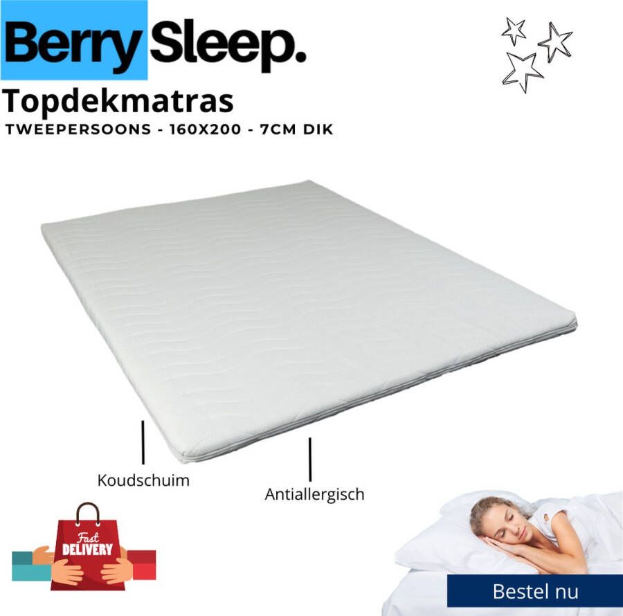 Berry Sleep Hotel Deluxe Topper 160x200 Topdekmatras Koudschuim Tencel 7 cm dik