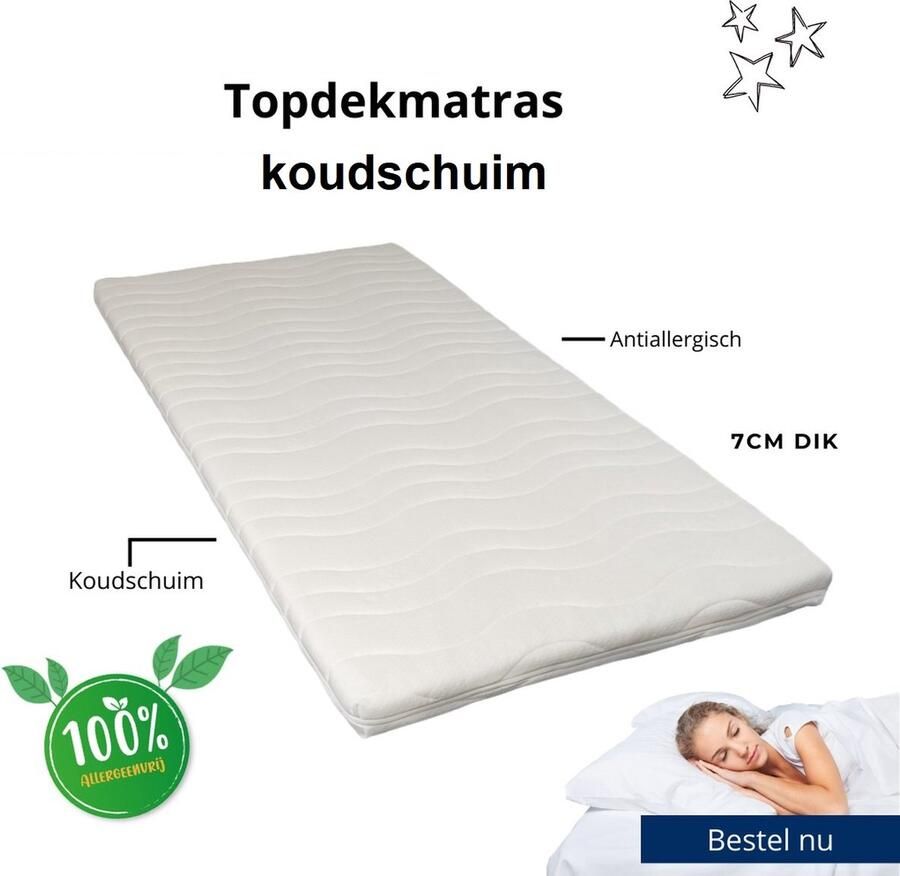 Berry-Sleep Hotel Deluxe Topper 140x200 Topdekmatras Koudschuim Tencel 7cm dik - Foto 2