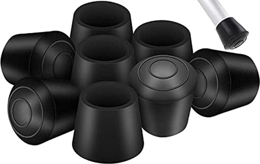 Beschermdoppen voor stoelpoten 20 stuks rubberen pootdoppen geurloos voor hardhouten vloeren zwart 15 mm 16 mm stoelpootbeschermers