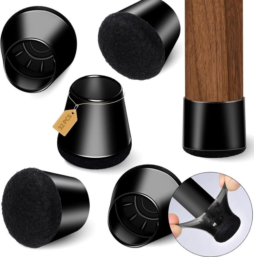 Luvetrex Beschermende Stoelpoten Hoezen van Siliconen met Vilt voor Geluidsloze en Krasvrije Vloeren